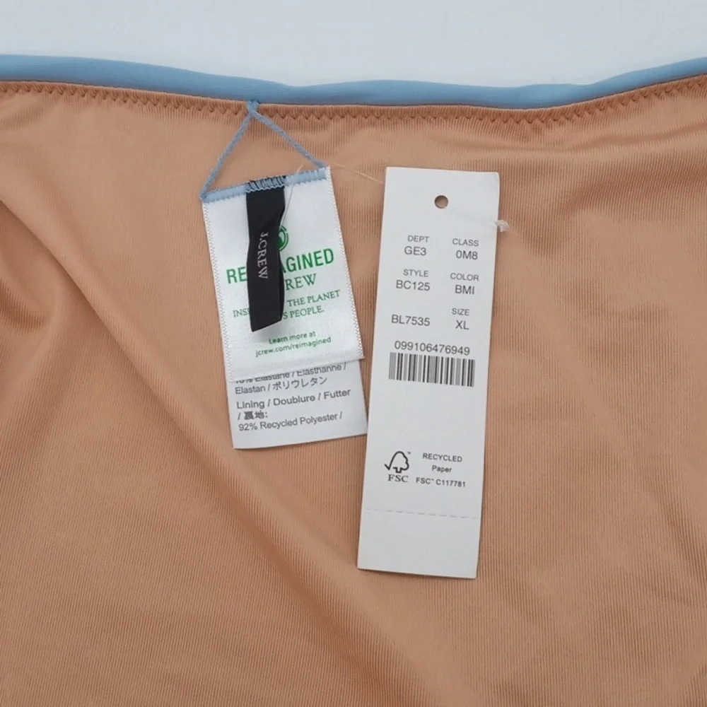 J. Crew Curved-Waist Cheeky Bikini Bottom Blue Mist
